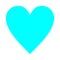 Sky Blue Heart White Background Illustration.Sky Blue Clipart Heart vector.