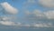 Sky cloud cotton  blue clouds beautiful background outdoor moving cloud cluster swirling upward time-lapse . Cloud moving and tran