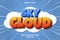 Sky cloud editable text effect cartoon style