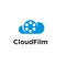 Sky cloud film icon logo vector illustration design