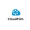 Sky cloud film icon logo vector illustration design