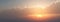 Sky with clouds 3d illustration. Setting Sun. Sunset