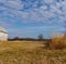 Sky, Clouds, Barn, Wheat, Grass, Trees All Play a Part in This Picturesque Winter Farmland Scene