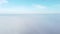 Sky clouds fog. Aerial drone view of blue sky and white clouds. Fog movement