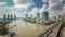 Sky clouds roof top bangkok river traffic panorama 4k time lapse thailand