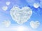 Sky with clouds shaped as heart. Love concept