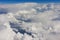 Sky and clouds taken from airplane sunny day