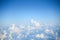 Sky and clouds, view from airplane\'s window