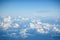 Sky and clouds, view from airplane\'s window