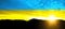 Sky in the colors of Flag of Ukraine with black silhouette of soldier in the sunrise or sunset background - Relationship between