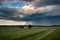 Sky covered with nimbostratus clouds, chance of rain