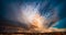 Sky with epic dramatic storm clouds during tornado