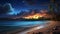 sky full of stars above a hawaii beach generative AI