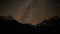 Sky full of stars and Milky Way. Nightime scene with himalayan mountains and starry sky at in Nepal, Manaslu, Himalayas.