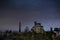 Sky full of starts over Martyr`s Monument and Governors House