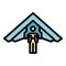 Sky glider icon vector flat