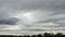 Sky and gray clouds. Puffy fluffy dark clouds. Cumulus cloud cloudscape time lapse. Autumn time lapse. Nature weather