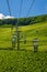 Sky lift above green vineyard in Ruedesheim, Rheinland-Pfalz