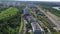 Sky over Western Administrative District in Moscow, Russia. View Moscow, Krylatsky Hills, cycle track, Krylatskaya cycle