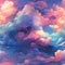 Sky painting with vibrant clouds and hyper-detailed illustrations (tiled)