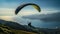 Sky people active adventure freedom sport paragliding parachute extreme blue