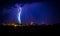 The sky`s anger strikes down. Lightning background