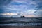 Sky, sea and clouds. Stormy clouds over gulf of Thailand. Koh Chang island