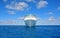 Sky and sea isolated cruise ship