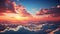 sky with serene cumulus clouds. Nature\\\'s atmospheric beauty in stunning detail. Ideal for calming and scenic
