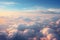 Sky, shot from the perspective of an airplane cabin