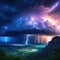 Sky with thunderous Digital painting