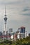 Sky Tower seen from Ponsonby Road, Auckland.