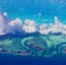 Sky View of Caribbean Land and Water from the Window Seat