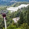 Sky view and Chin Swee caves temple on skyway cable car, Genting Highland, Malaysia, In a ropeway cable car going down from Gentin