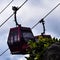 Sky view and Chin Swee caves temple on skyway cable car, Genting Highland, Malaysia, In a ropeway cable car going down from Gentin