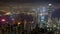Sky view Hong Kong from famous Peak at night time lapse