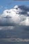Sky with white and dark blue clouds. Dramatic cloudy sky background.Moody Cloudscape