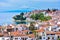 Skyathos island panorama with white houses