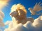 Skyborne Legends: Mesmerizing Cloud, Sky, Sun, and Griffin Art