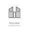 skycraper icon vector from building architecture collection. Thin line skycraper outline icon vector illustration. Outline, thin