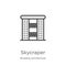skycraper icon vector from building architecture collection. Thin line skycraper outline icon vector illustration. Outline, thin