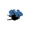 skydiver air diving vector icon for web design