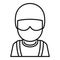 Skydiver avatar icon, outline style