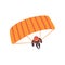 Skydiver descending with a parachute wing, extreme sport, leisure activity concept vector Illustration on a white