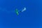 Skydiver Flight Green Parachute Blue Sky