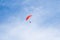 Skydiver flying on paraglider