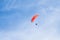 Skydiver flying on paraglider