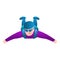 Skydiver freefall icon, cartoon style