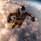 Skydiver freefalling photo realistic illustration - Generative AI.