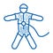 Skydiver with Insurance doodle icon hand drawn illustration